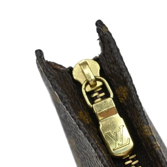 LOUIS VUITTON Logo BUCKET PM Pouch Bag Monogram Leather Brown France 05KB296 - Picture 8 of 13